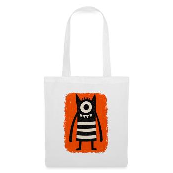 Einäugiges Monster | Skurrile Folk Art Illustratio - Stoffbeutel - Weiß - Vorne