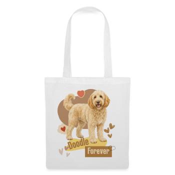 Doodle Hund Forever Herzchen - Stoffbeutel - Weiß - Vorne