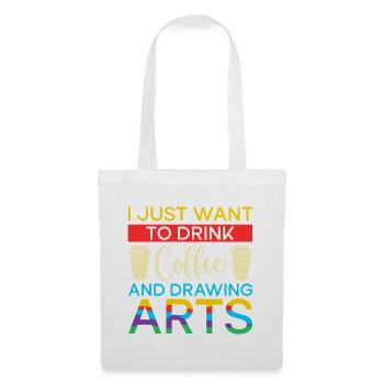 Artist Painter Graphic Want Drink Coffee & Drawing - Stoffbeutel - Weiß - Vorne