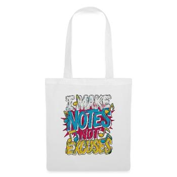Vocalist I Make Notes Not Excuses Vocal Coach - Stoffbeutel - Weiß - Vorne