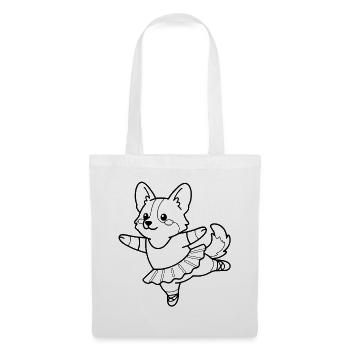 Süßes Corgi-Ballerina-Tanzen Süßes Hundeliebhaber-Geschenk - Stoffbeutel - Weiß - Vorne