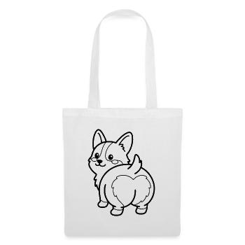 Niedliche Corgi-Po-Umrissung Lustige Hundeliebhaber-Ästhetik - Stoffbeutel - Weiß - Vorne