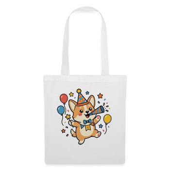 Süßes Corgi-Geburtstags-Hundeliebhaber-Geburtstagsparty-Outfit - Stoffbeutel - Weiß - Vorne