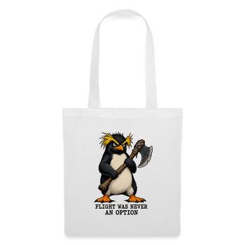Funny Angry Penguin - Flight Was Never An Option - Stoffbeutel - Weiß - Vorne