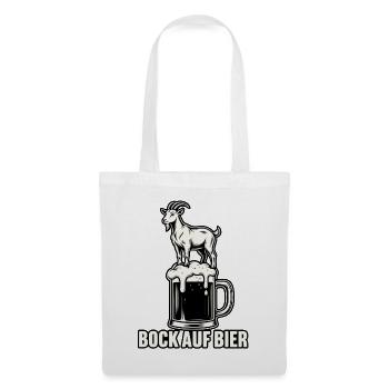 Bock auf Bier - Stoffbeutel - Weiß - Vorne