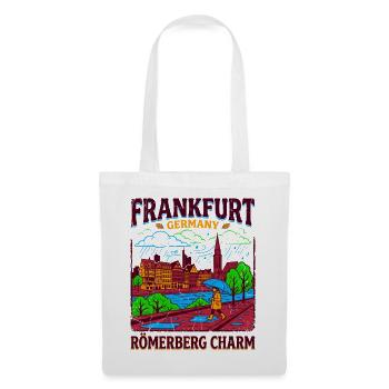 Frankfurt Germany City Skyline Römerberg Charm - Stoffbeutel - Weiß - Vorne