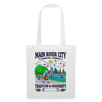 Main River City Frankfurt Germany Tradition And - Stoffbeutel - Weiß - Vorne