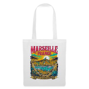 Marseille France Port Of The Mediterranean Vintage - Stoffbeutel - Weiß - Vorne