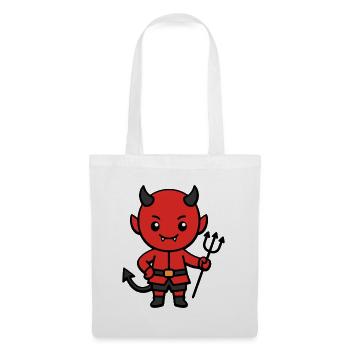 Niedliche Teufels-Mistgabel Halloween-Kostüm Kawaii - Stoffbeutel - Weiß - Vorne