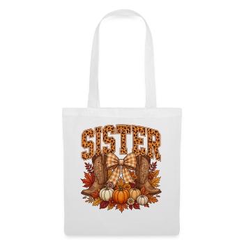 Herbstleopardenschwester Halloween - Stoffbeutel - Weiß - Vorne