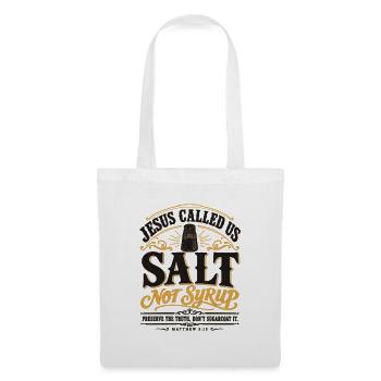 Jesus Salt Not Syrup Geistliches Zitat-Kunstwerk - Stoffbeutel - Weiß - Vorne