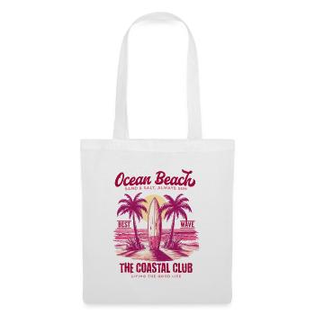 Ocean Beach Surfen Sommer Strand Retro Vintage - Stoffbeutel - Weiß - Vorne