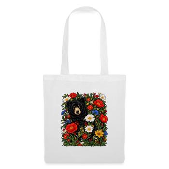 Grizzlybären-Floral-Wildtiere Naturliebhaber - Stoffbeutel - Weiß - Vorne
