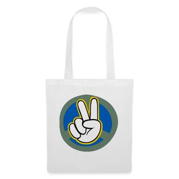 Ukraine Peace Sign Grafik mit Umrahmung - Stoffbeutel - Weiß - Vorne