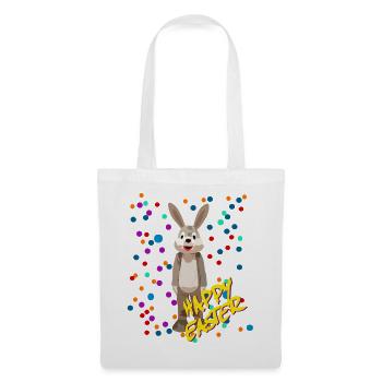 Osterhase mit Konfetti - Stoffbeutel - Weiß - Vorne