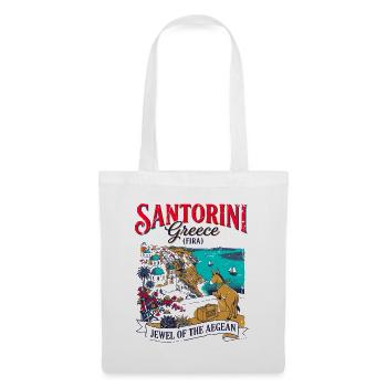 The Of Santorini Greece Fira Aegean Sea Travel - Stoffbeutel - Weiß - Vorne