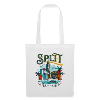 Retro Travel Souvenir From Split Croatia - Stoffbeutel - Weiß - Vorne