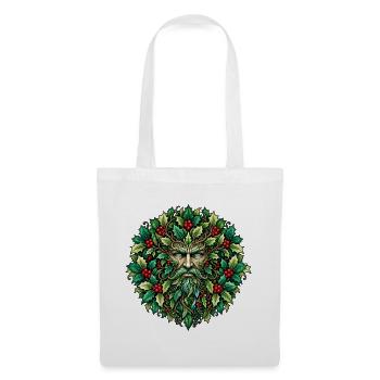 Greenman-Jul Wintersonnenwende Weihnachten - Stoffbeutel - Weiß - Vorne