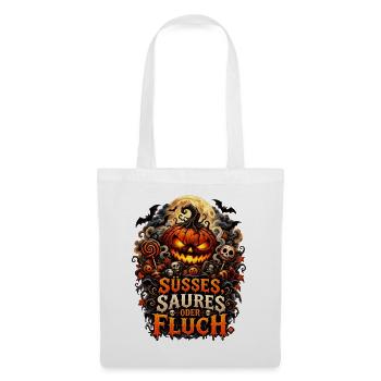 Süßes Saures oder Fluch Halloween - Stoffbeutel - Weiß - Vorne