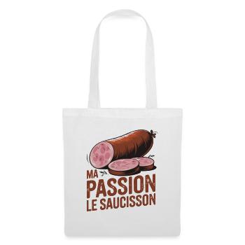  Ma Passion Le Saucisson Wurstliebhaber Salami - Stoffbeutel - Weiß - Vorne