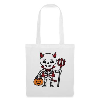 Teufelsskelett Halloween Kürbis Gruseliger Horror-Gif - Stoffbeutel - Weiß - Vorne