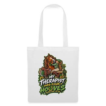 Mein Therapeut Hat Vier Pferde - Stoffbeutel - Weiß - Vorne