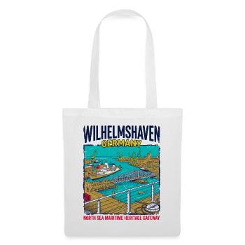 City Wilhelmshaven Germany North Sea Maritime - Stoffbeutel - Weiß - Vorne