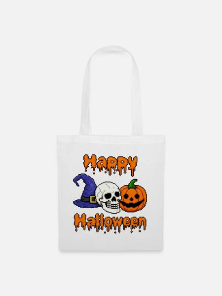 Fröhliches Halloween - Stoffbeutel - Weiß