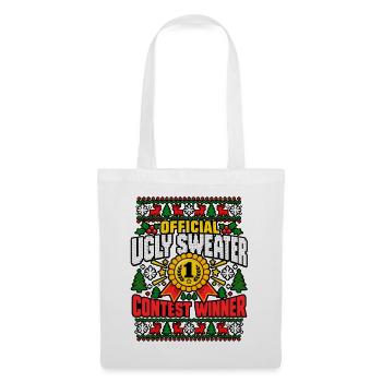 Offizieller UglySweater Sieger - Stoffbeutel - Weiß - Vorne