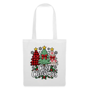 Gemütliches Weihnachtswald-Motiv - Stoffbeutel - Weiß - Vorne