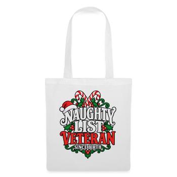Naughty List Veteran Seit Geburt - Stoffbeutel - Weiß - Vorne