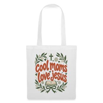 Cool Moms Love Jesus Christian Mom Floral Faith - Stoffbeutel - Weiß - Vorne