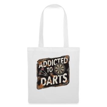 Addicted To Darts Dartspiel Pfeile Und Dartscheibe - Stoffbeutel - Weiß - Vorne