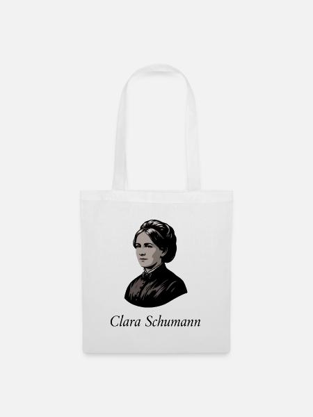 Clara Schumann - Deutsche Komponistin Pianistin - Stoffbeutel - Weiß