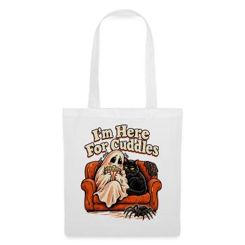 I'm Here For Cuddles Halloween Sofa Kater und - Stoffbeutel - Weiß - Vorne