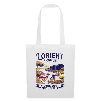 Lorient France Atlantic Coast Maritime Harbor Port - Stoffbeutel - Weiß - Vorne