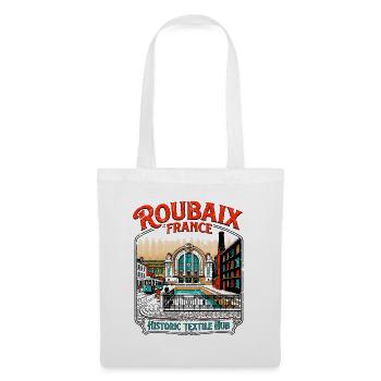 Vintage Roubaix France Historic Textile Hub - Stoffbeutel - Weiß - Vorne
