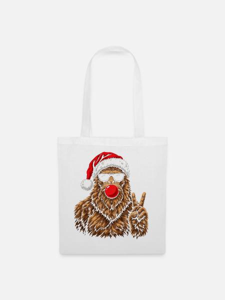 Bigfoot Weihnachten Weihnachtsmann Sonnenbrille - Stoffbeutel - Weiß