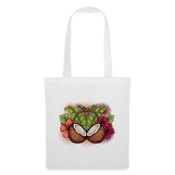 Kokosnuss-BH Hawaiianisches lustiges tropisches Kostüm Hawaii - Stoffbeutel - Weiß - Vorne