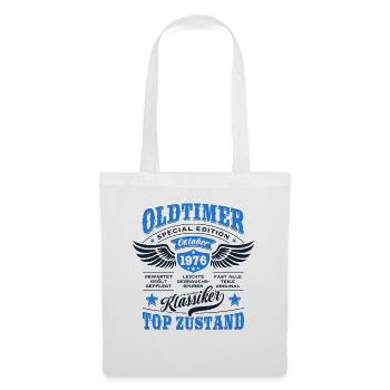 Oldtimer Oktober 1976 - Geburtstag - Geschenk - Stoffbeutel - Weiß - Vorne