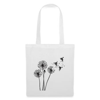 Schmetterlingdesign Pusteblumen Wiese Herzen Feen - Stoffbeutel - Weiß - Vorne