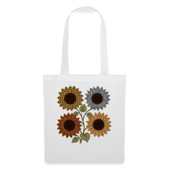 Boho Safari Sunflowers Leopard Zebra Tiger Giraffe - Stoffbeutel - Weiß - Vorne