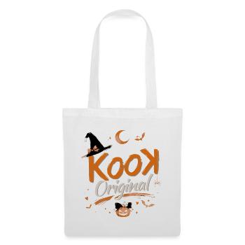 Kook Original Halloween Orange Pumpkin Witch - Stoffbeutel - Weiß - Vorne
