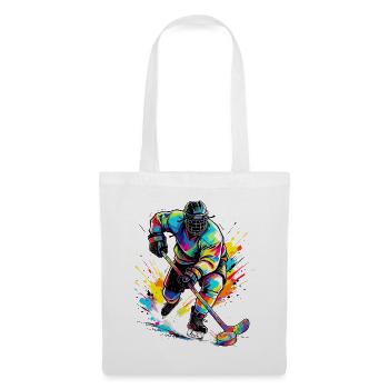 Eishockey Eishockeyspieler bunt - Stoffbeutel - Weiß - Vorne