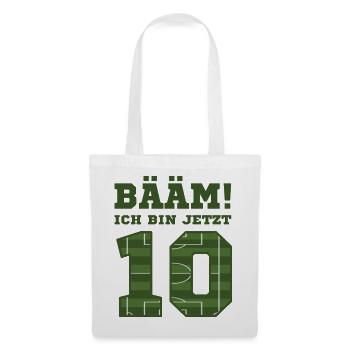 10. Geburtstag Fußballspieler - Stoffbeutel - Weiß - Vorne