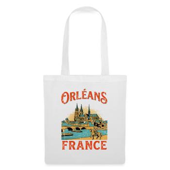 Vintage Orléans France City Travel Sept - Stoffbeutel - Weiß - Vorne