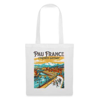 Vintage Pau France Pyrenees Gateway Travel Poster - Stoffbeutel - Weiß - Vorne
