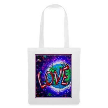 Love im Neon-Kosmos - Stoffbeutel - Weiß - Vorne