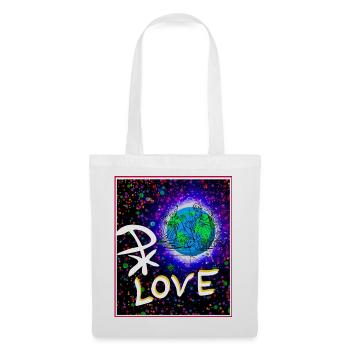 Kosmische Liebe und Pax Christi Neon-Print - Stoffbeutel - Weiß - Vorne