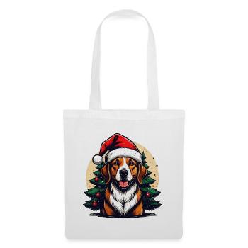 Santa's Favorite Dog Dad Funny Christmas Dog Lover - Stoffbeutel - Weiß - Vorne